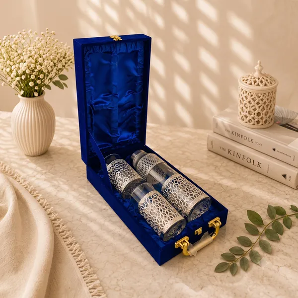 German_silver_daily_use_bottle_&_glass_set_of_3_pcs_