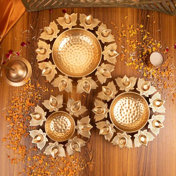 Lotus_Golden_Diya_Urli_10x12x14_Set_Of_3_