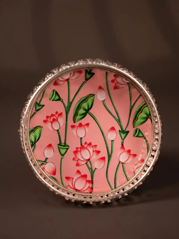 Cow_And_Calf_German_Silver_Pichwai_Print_Tray