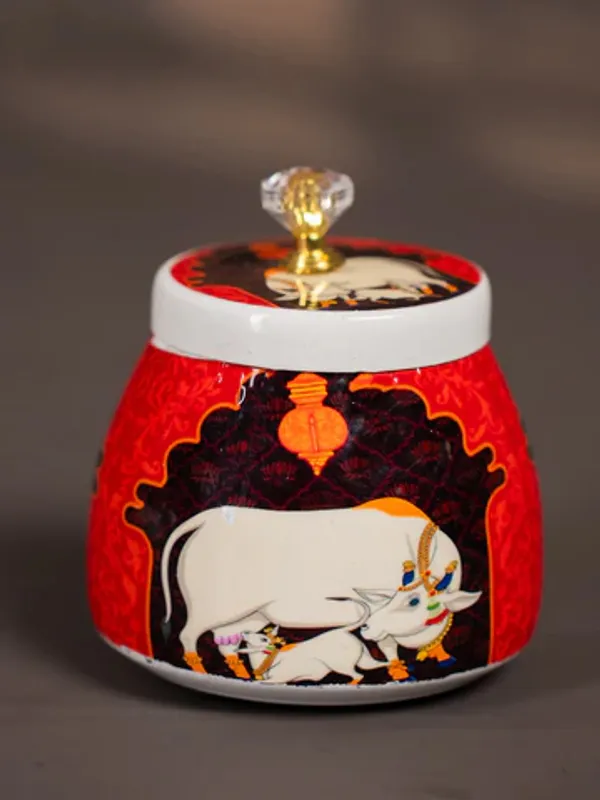 Pichwai_Jar_Cow_And_Calf_Dry_Fruit_Jar_Set_Of_2_Pcs