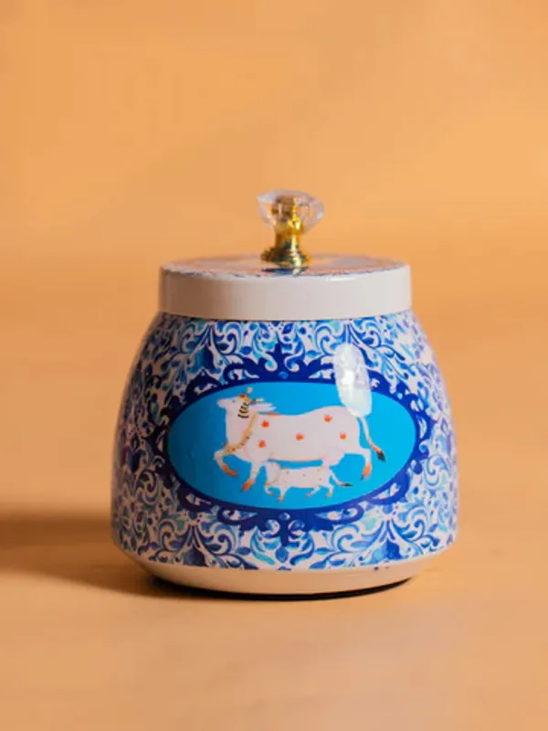 Pichwai_Jar_Cow_And_Calf_Dry_Fruit_Jar_Set_Of_2_Pcs