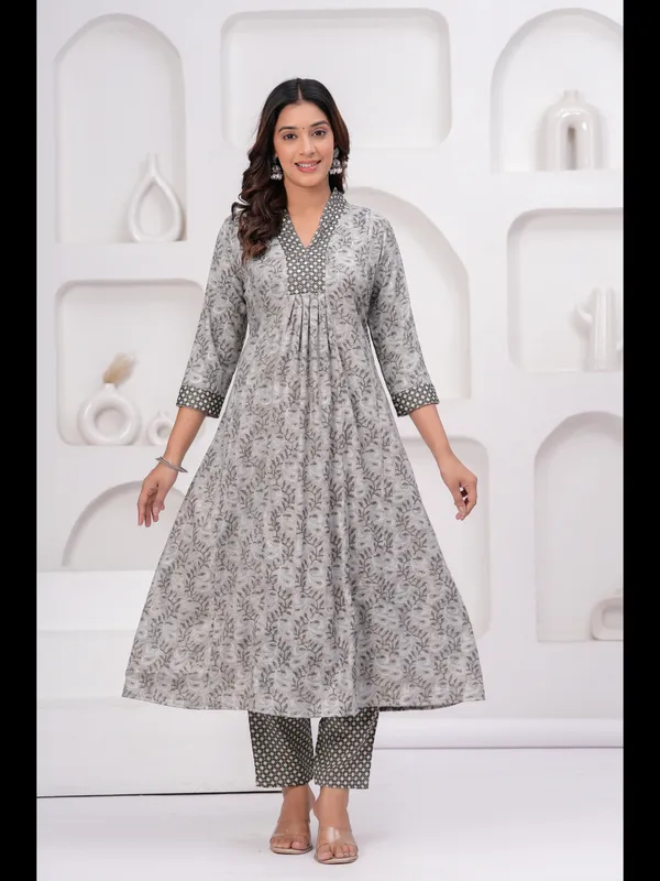 Grey_Printed_A-line_Rayon_Kurta_With_Pant_And_Dupatta