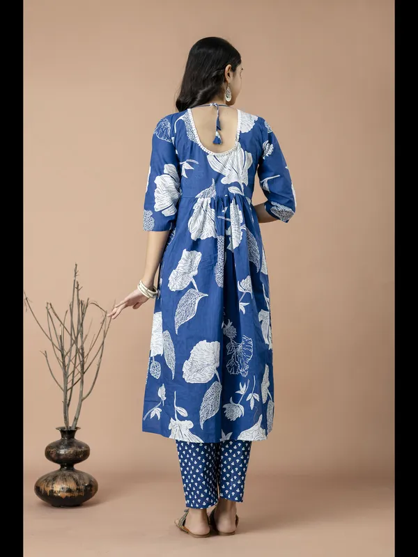 Blue_Alia_Cut_Cotton_Printed_Kurta_With_Pant_And_Dupatta