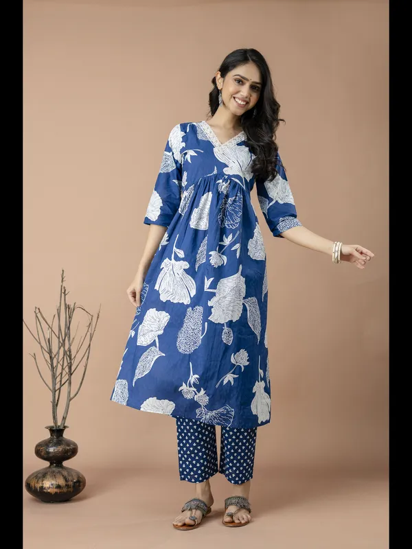 Blue_Alia_Cut_Cotton_Printed_Kurta_With_Pant_And_Dupatta