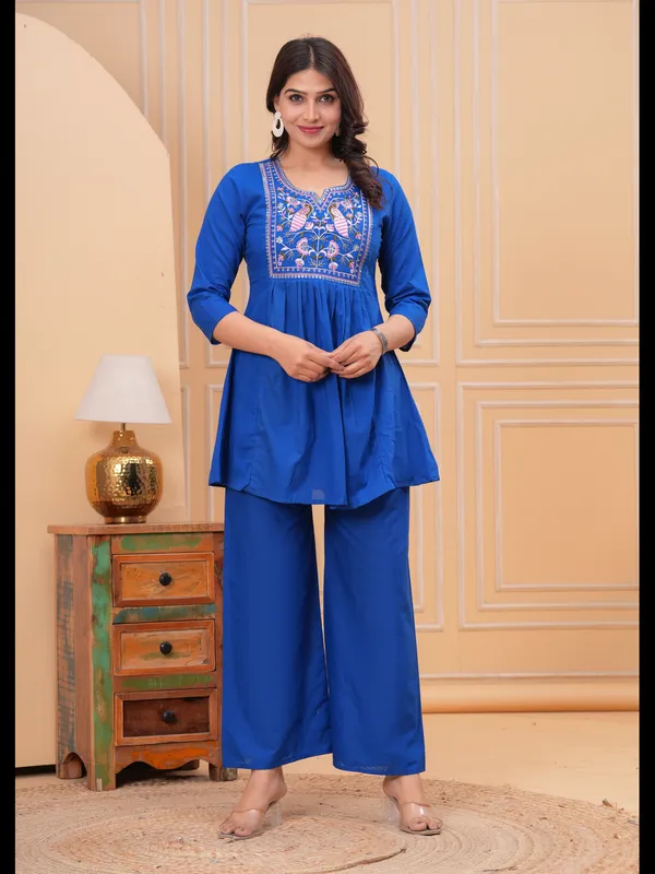 Blue_Solid_Embellished_Co-Ord_Set_For_Women