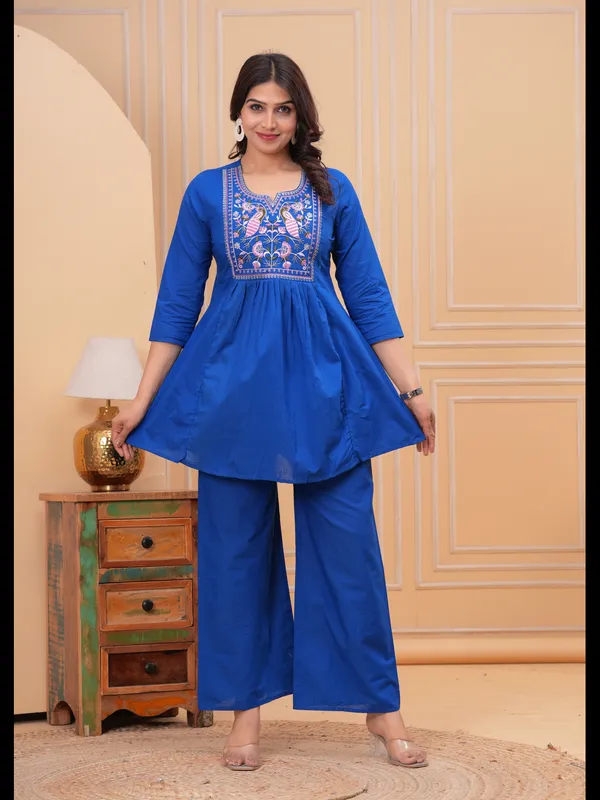 Blue_Solid_Embellished_Co-Ord_Set_For_Women