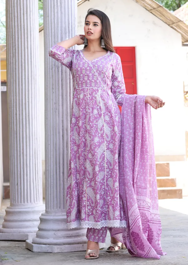 Purple_Anarkali_Cotton_Printed_Embroidered_Kurta_With_Pant_Dupatta