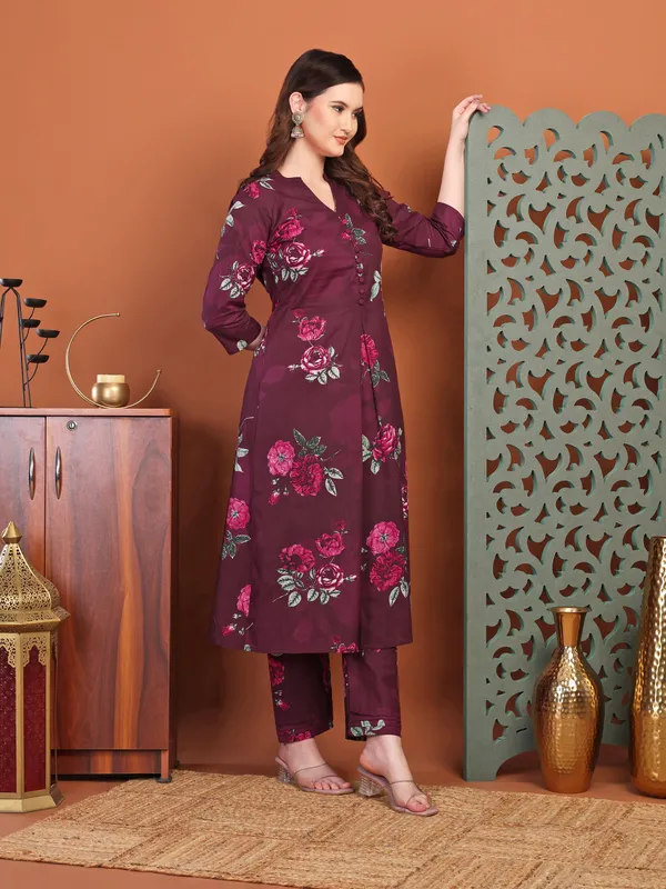 Purple_Printed_Co-Ords_Set_For_Women_And_Girls