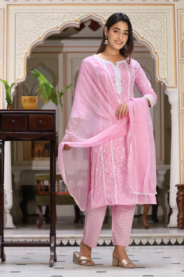 Pink_Straight_Rayon_Printed_Kurta_With_Pant_And_Dupatta_For_Women_And_Girls