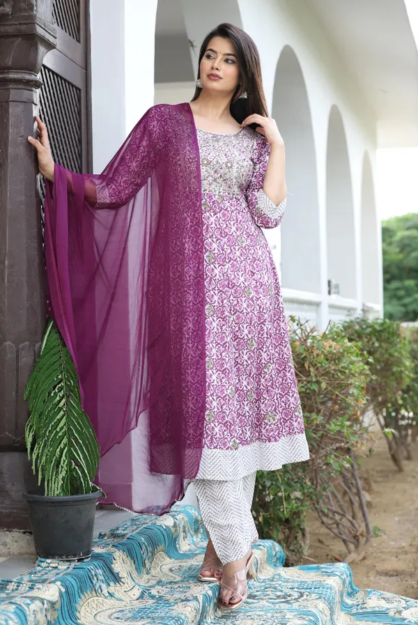 Multicolor_Anarkali_Rayon_Printed_Embroidered_Kurta_With_Pant_And_Dupatta_For_Women