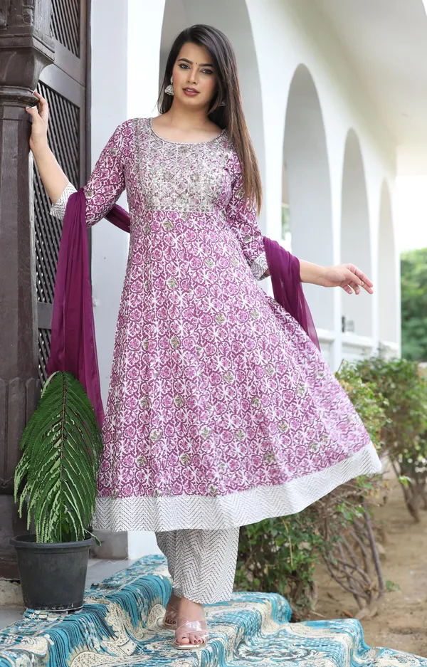 Multicolor_Anarkali_Rayon_Printed_Embroidered_Kurta_With_Pant_And_Dupatta_For_Women