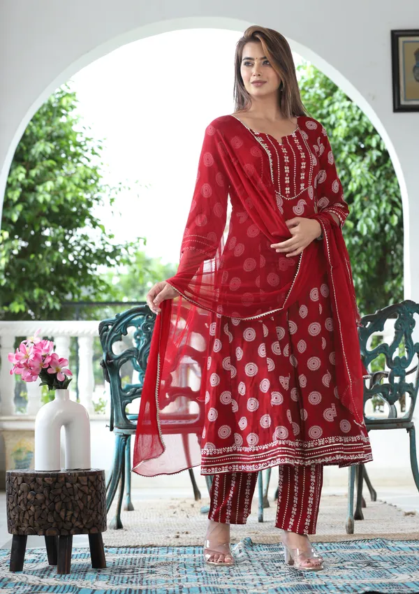 Maroon_Anarkali_Rayon_Printed_Embroidered_Kurta_With_Pant_And_Dupatta_For_Women