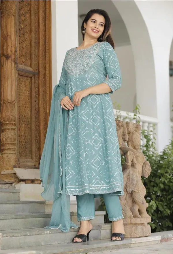 Green_Anarkali_Rayon_Printed_Embroidered_Kurta_With_Pant_And_Dupatta_For_Women