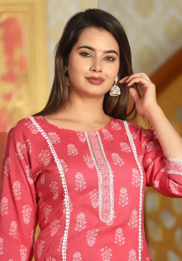 Peach_Straight_Rayon_Printed_Kurta_With_Pant_And_Dupatta
