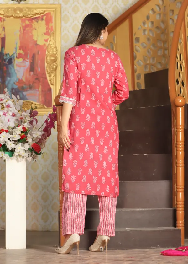 Peach_Straight_Rayon_Printed_Kurta_With_Pant_And_Dupatta