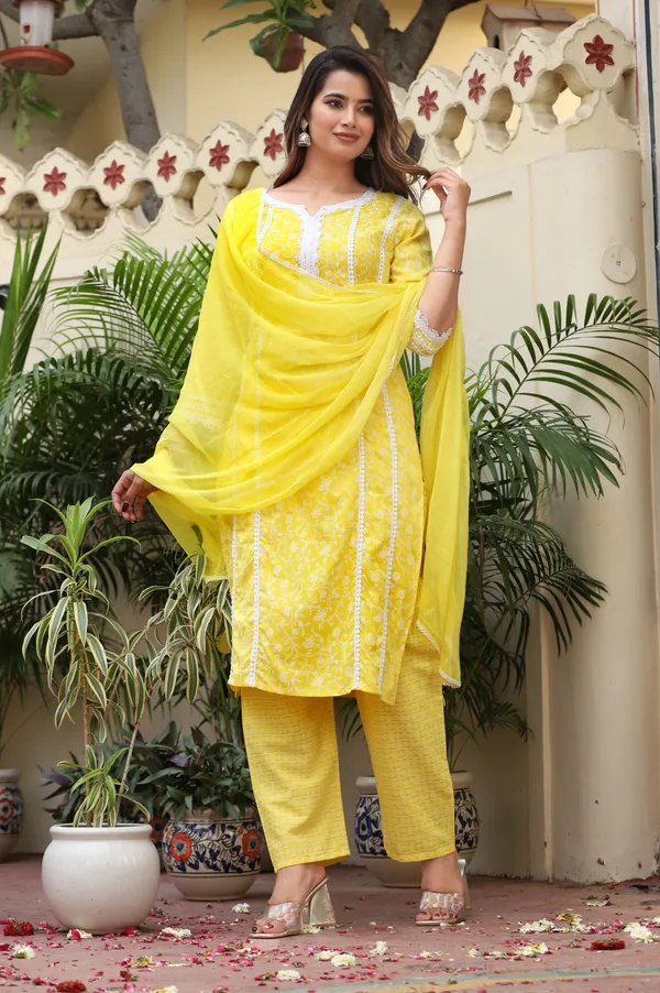 Yellow_Straight_Rayon_Printed_Kurta_With_Pant_And_Dupatta