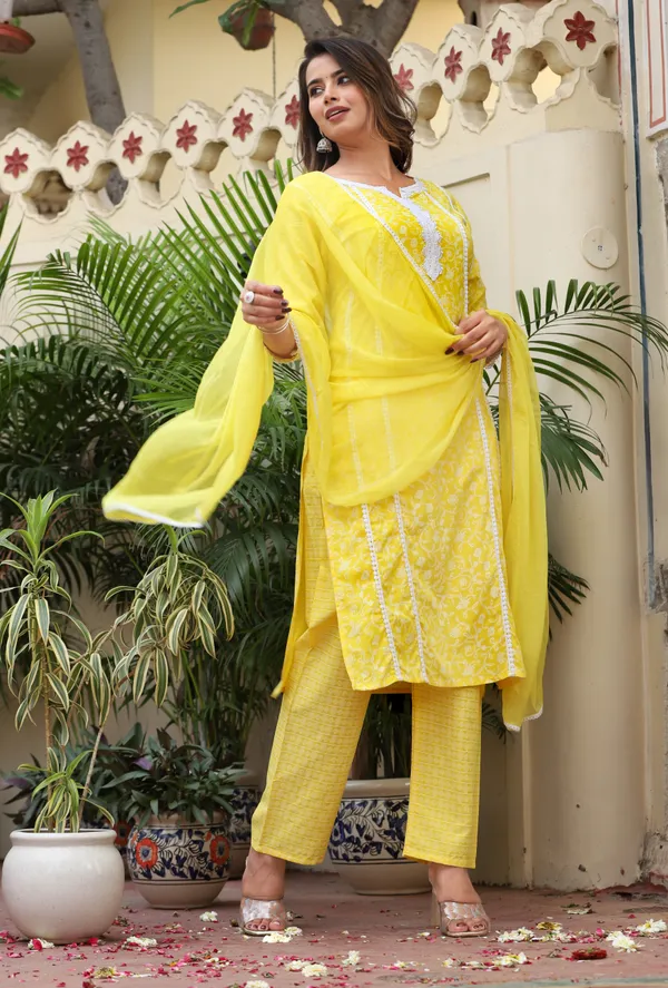 Yellow_Straight_Rayon_Printed_Kurta_With_Pant_And_Dupatta