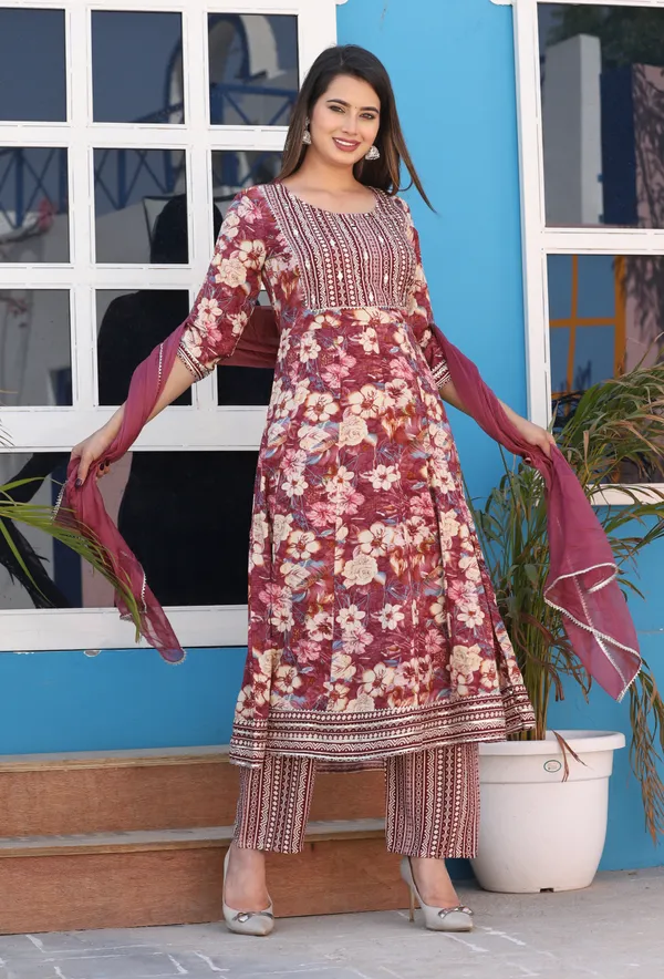 Multicolor_Anarkali_Rayon_Printed_Embroidered_Kurta_With_Pant_Dupatta