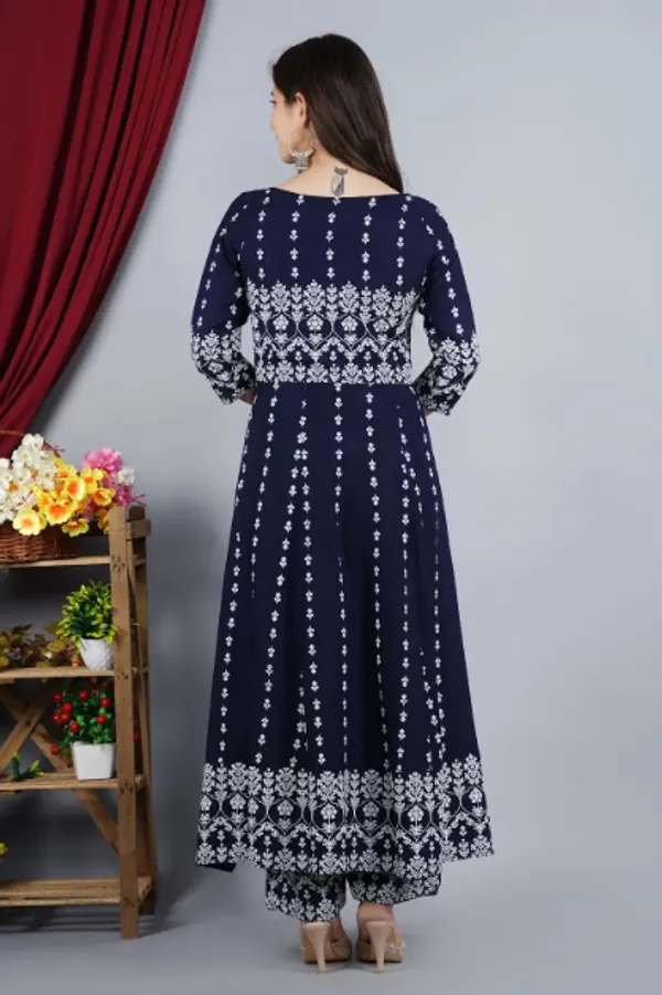 Blue_Anarkali_Rayon_Printed_Embroidered_Kurta_With_Pant_And_Dupatta_For_Women