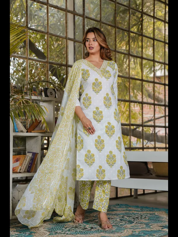 Yellow_Straight_Cotton_Printed_Kurta_With_Pant_And_Dupatta