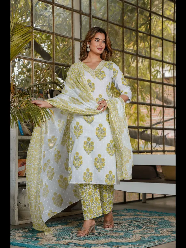 Yellow_Straight_Cotton_Printed_Kurta_With_Pant_And_Dupatta