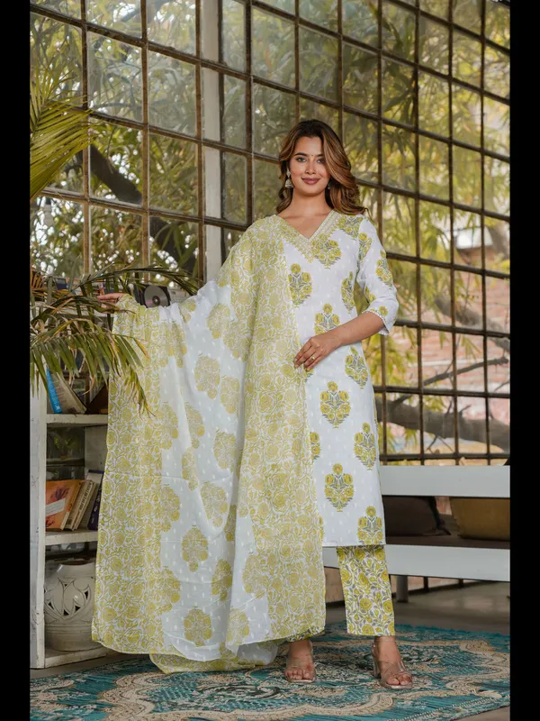 Yellow_Straight_Cotton_Printed_Kurta_With_Pant_And_Dupatta