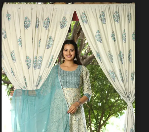 Multicolor_Anarkali_Rayon_Printed_Embroidered_Kurta_With_Pant_Dupatta