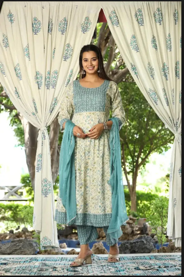 Multicolor_Anarkali_Rayon_Printed_Embroidered_Kurta_With_Pant_Dupatta