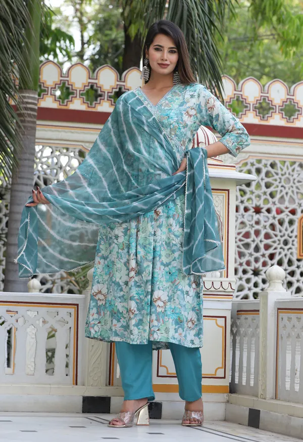 Multi_Alia_Cut_Rayon_Printd_Embroiderd_Kurta_With_Pant_And_Dupatta_Women_And_Girls