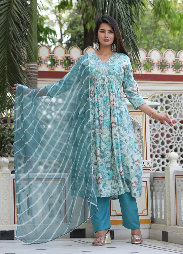 Multi_Alia_Cut_Rayon_Printd_Embroiderd_Kurta_With_Pant_And_Dupatta_Women_And_Girls