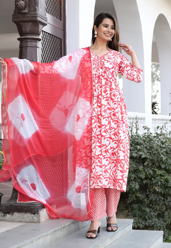 Red_Alia_Cut_Rayon_Printed_Embroidered_Kurta_With_Pant_And_Dupatta_For_Women