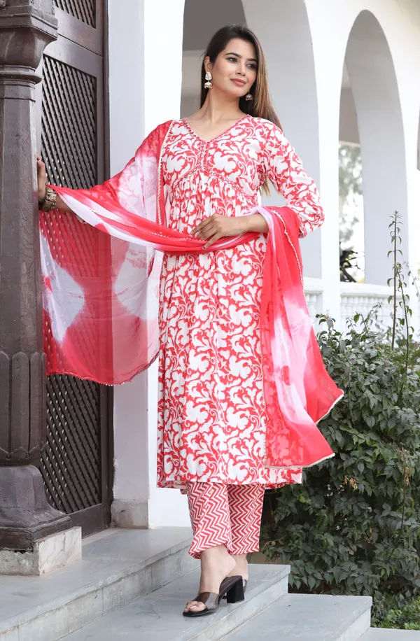 Red_Alia_Cut_Rayon_Printed_Embroidered_Kurta_With_Pant_And_Dupatta_For_Women