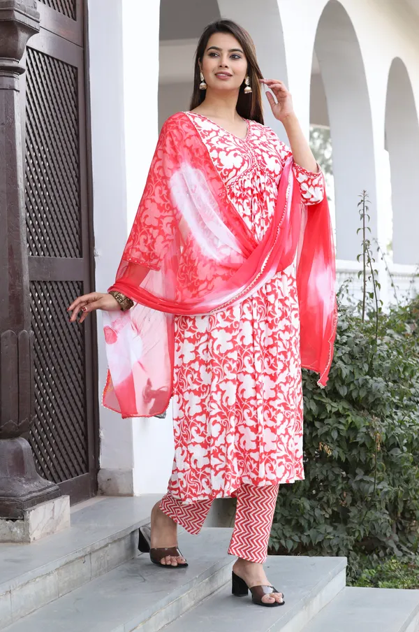 Red_Alia_Cut_Rayon_Printed_Embroidered_Kurta_With_Pant_And_Dupatta_For_Women