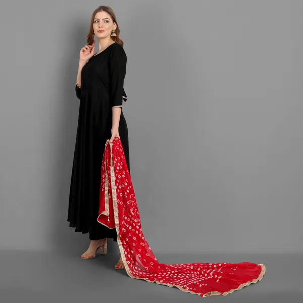 Black_Anarkali_Rayon_Kurta_With_Pant_And_Dupatta_For_Women