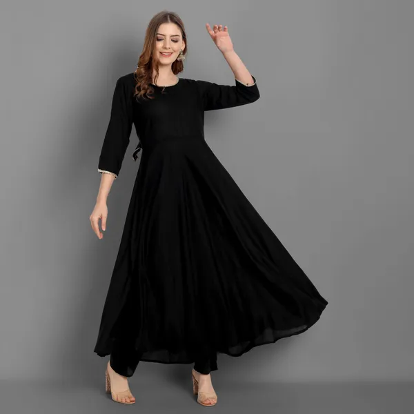 Black_Anarkali_Rayon_Kurta_With_Pant_And_Dupatta_For_Women