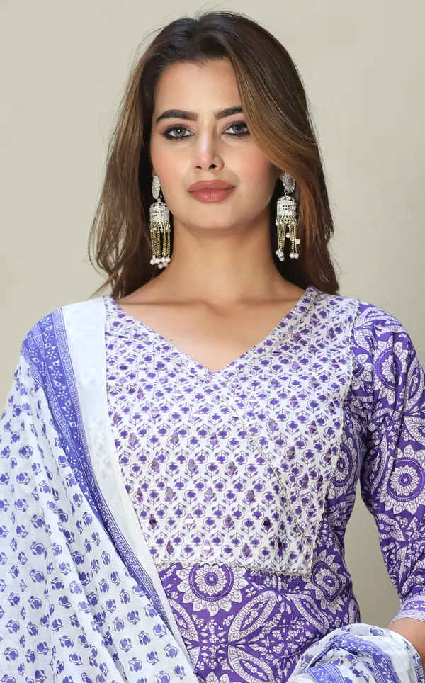 Blue_Straight_Cotton_Printed_Embroidered_Kurta_With_Afgani_And_Dupatta_Women_And_Girls