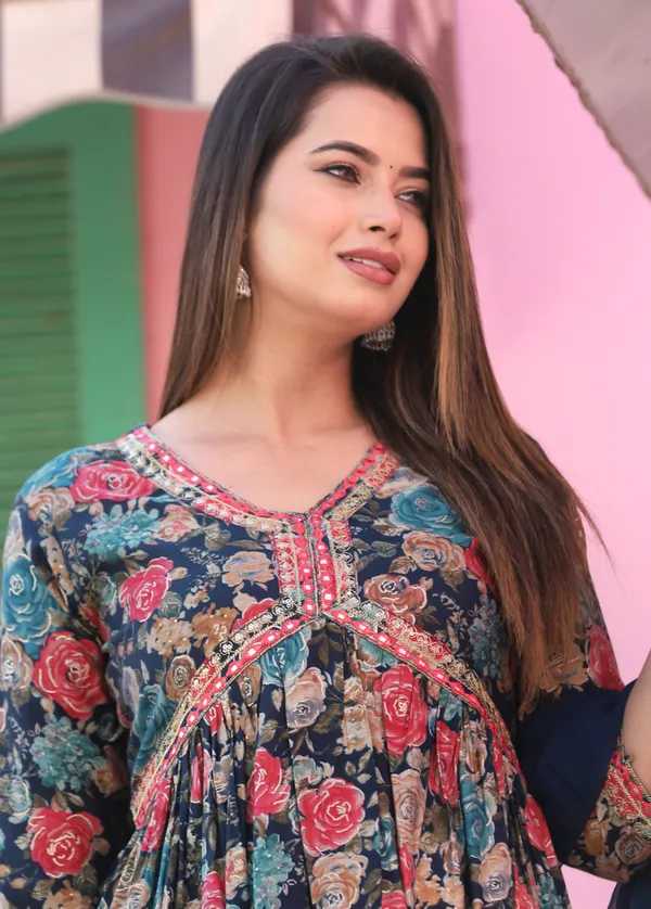 Blue_Alia_Cut_Rayon_Printd_Embroiderd_Kurta_With_Pant_And_Dupatta_Women_And_Girls