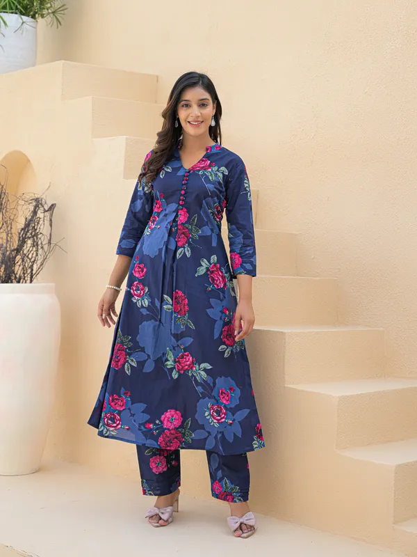Blue_Aline_Cotton_Printed_Kurta_With_Pant_And_Dupatta_Women_And_Girls