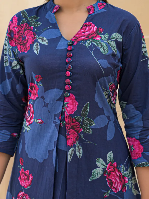 Blue_Aline_Cotton_Printed_Kurta_With_Pant_And_Dupatta_Women_And_Girls