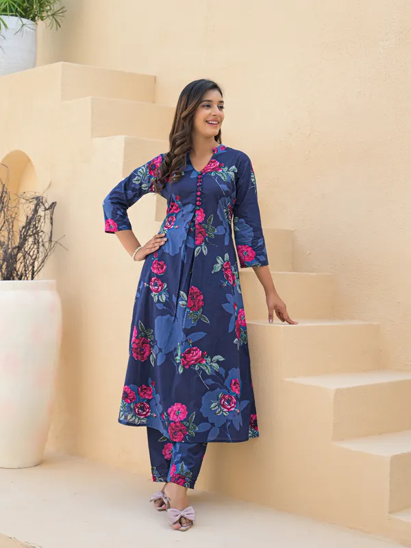 Blue_Aline_Cotton_Printed_Kurta_With_Pant_And_Dupatta_Women_And_Girls