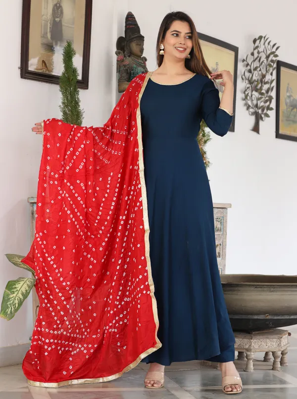 Blue_Anarkali_Rayon_Kurta_With_Pant_And_Dupatta_For_Women