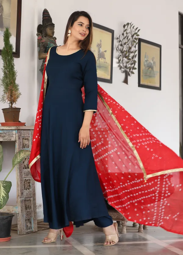 Blue_Anarkali_Rayon_Kurta_With_Pant_And_Dupatta_For_Women