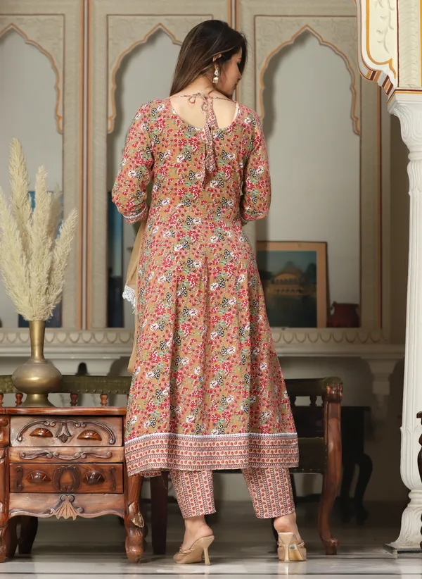 Brown_Anarkali_Rayon_Kurta_With_Pant_And_Dupatta_For_Women