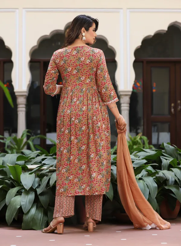 Brown_Anarkali_Rayon_Kurta_With_Pant_And_Dupatta_For_Women