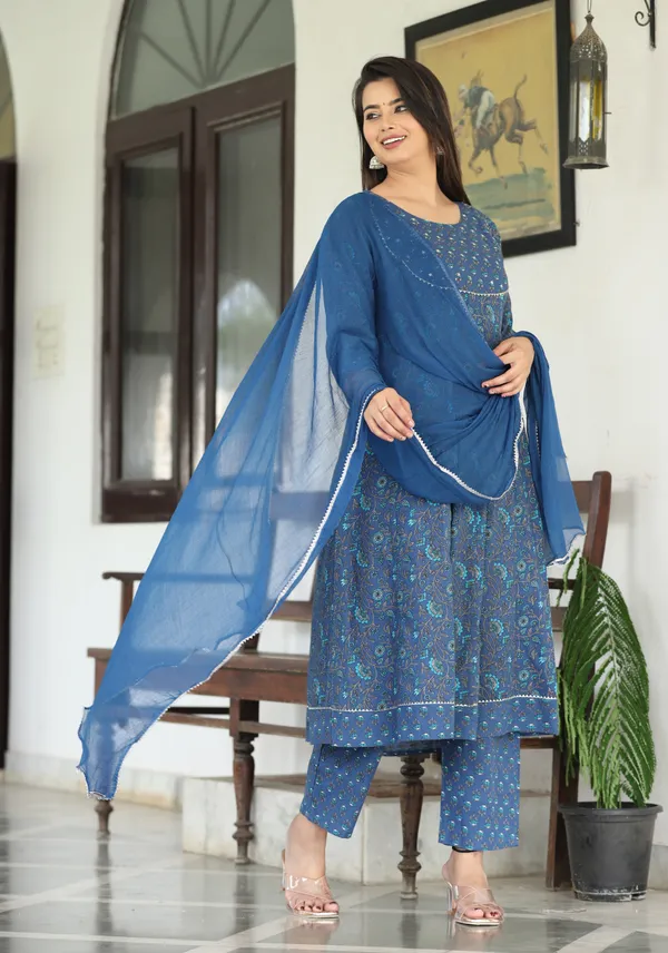 Blue_Anarkali_Cotton_Printed_Embroidered_Kurta_With_Pant_And_Dupatta_For_Women