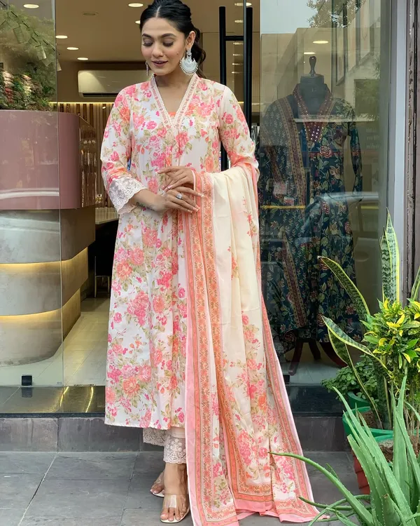Multi_Anarkali_Cotton_Printd_Embellished_Kurta_With_Pant_And_Dupatta_Women_And_Girls