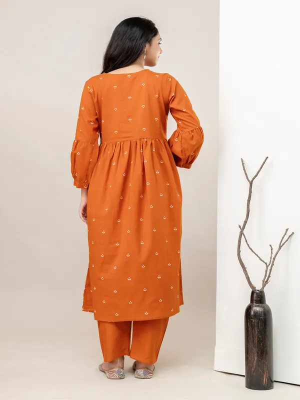 Rust_Aline_Cotton_Printed_Kurta_With_Pant_And_Dupatta_Women_And_Girls