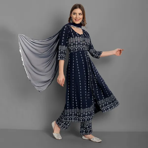 Blue_Anarkali_Rayon_Printed_Embroidered_Kurta_With_Pant_And_Dupatta_For_Women
