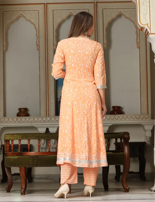 Orange_Anarkali_Rayon_Printd_Embroiderd_Kurta_With_Pant_And_Dupatta_Women_And_Girls