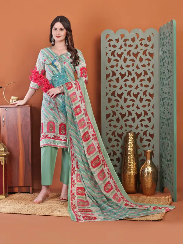 Pista_Green_Straight_Cotton_Printed_Embellished_Kurta_With_Pant_And_Dupatta_Women_And_Girls